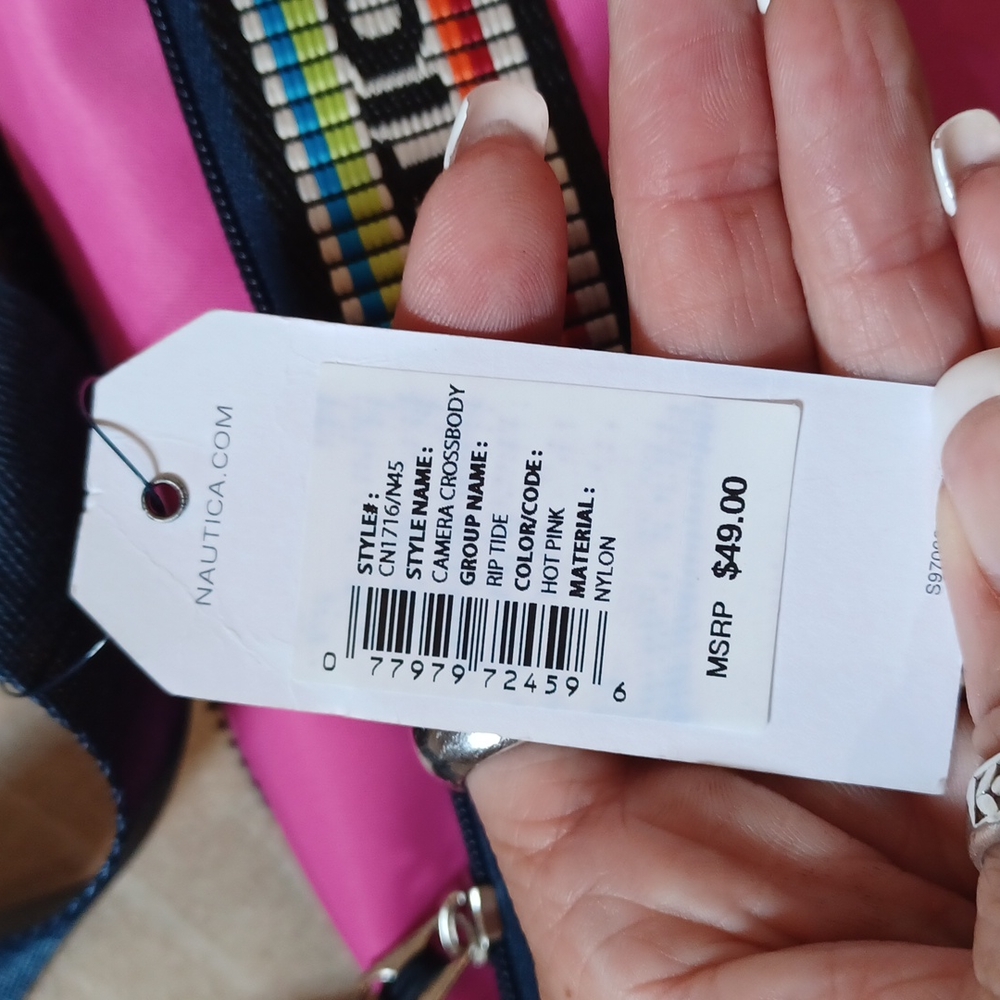 New Nautica Riptide Hot Pink Crossbody Bag - Picture 8 of 10